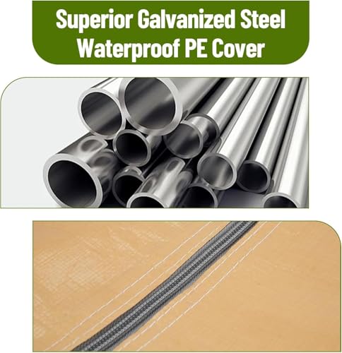 10x20 Ft. Metal Carport Garage with PE Fabric and Galvanized Steel Frame Outdoor Shelter for Cars
