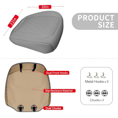 1 Pack Leather Front Car Seat Bottom Cover Gray