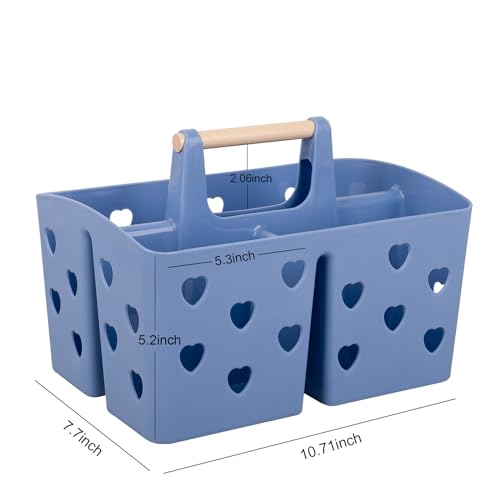 Portable Shower Caddy Plastic Shower Basket Organizer with Handle Dark Blue (12.64 Ounce)