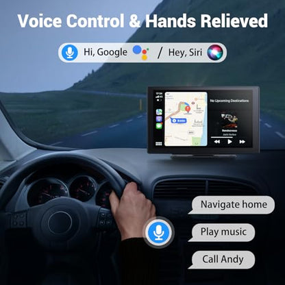 9" Wireless Apple Carplay Screen for Car & Android Auto with Backup Camera