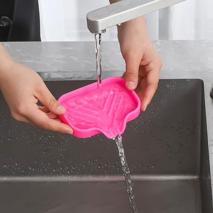 Silicone Soap Dish with Drain Spout