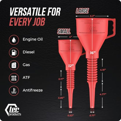 FlexAll Long Flexible Oil Change Funnels for Automotive Use