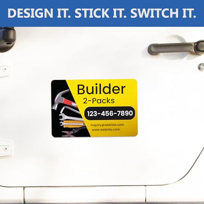 Custom Car Magnet Signs for Builder and Contractor (2 Count)