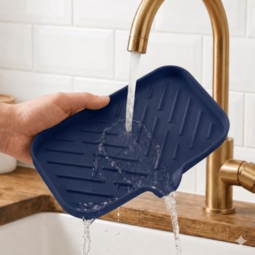 Silicone Soap Dish with Drain Spout