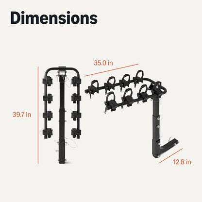 4 Bike Hitch Rack with 2" Hitch for Car