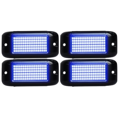 108 High Power LEDs per Pod 4Pods Pure Blue Rock Lights Ultra