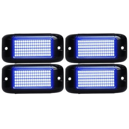 108 High Power LEDs per Pod 4Pods Pure Blue Rock Lights Ultra
