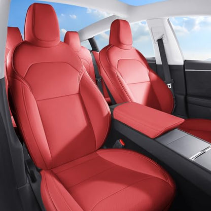 2024 2025 Tesla Model 3 Highland Upgraded Car Seat Covers Nappa Leather Car Interior Airbag Compatible Cushion Cover Full Set Custom Fit Model 3
