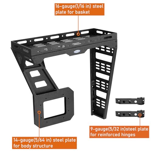 JK Spare Tire Cargo Basket Rack for 2007