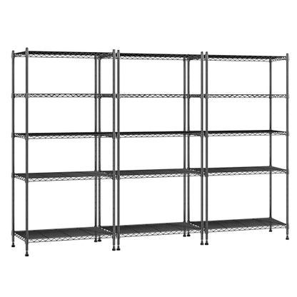1010LBS Storage Shelves Adjustable Metal shelving Unit 5 Tier Wire Shelving (3 Count)