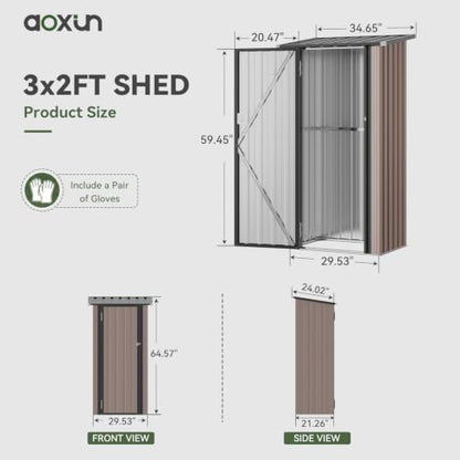 3x2 FT Outdoor Storage Shed