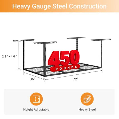 3x6ft Overhead Ceiling Garage Storage Rack