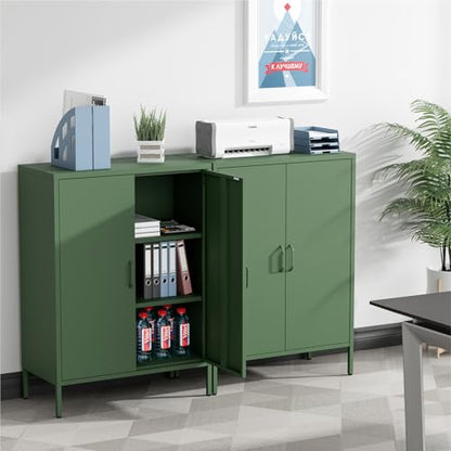 Metal Storage Cabinet with Doors and Shelves