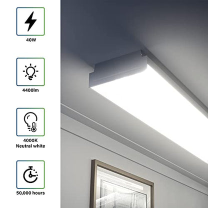 4FT LED Wraparound 40W Shop Lights for Garage (4 Count)