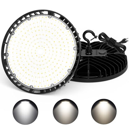 2Pack LED High Bay Light 240W 200W 150W Adjustable with AC120V Plug