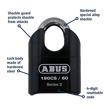 190CS 60 High Security Solid Steel Combination Padlock