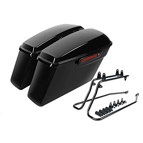 Motorcycle Saddlebags with Black Conversion Brackets Fit For Harley Softail Deluxe Heritage Softail 1984
