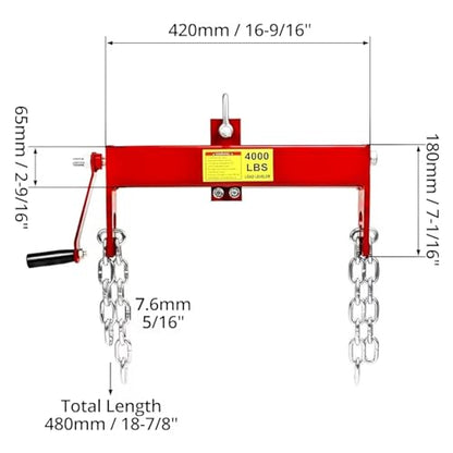 2 Ton Folding Engine Hoist Engine Crane with Lever
