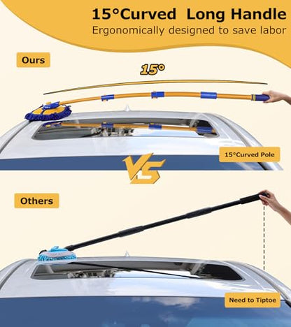 56.7" Car Wash Brush Mop Kit Mitt Sponge with Long Handle Car Cleaning Supplies Kit Tools Car Washing Duster Exterior Scratch Free