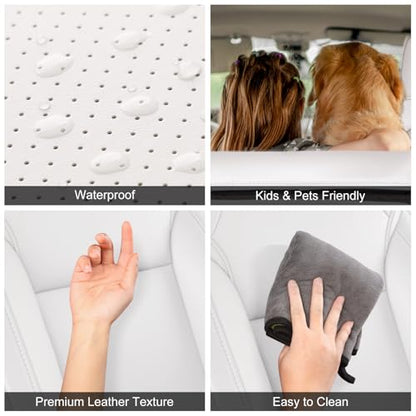 2024 Tesla Model 3 Highland Upgraded Car Seat Covers Nappa Leather Car Interior Airbag Compatible Cushion Cover Full Set Custom Fit Model 3 (9 Count)