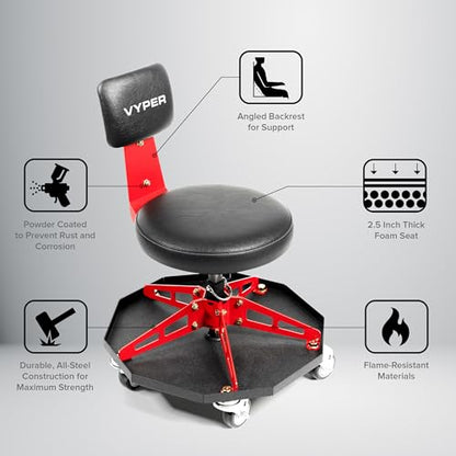 Vyper Robust Steel Sport Shop Chair for Mechanics