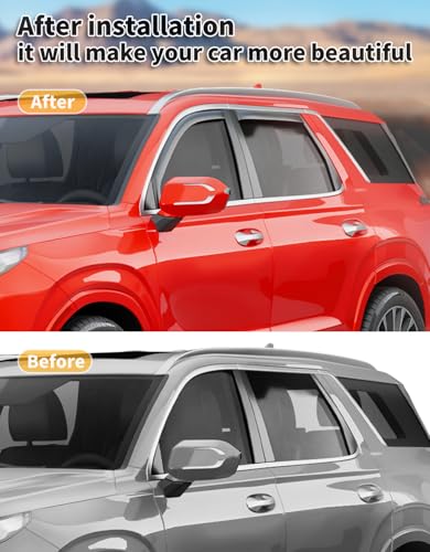in Channel Window Visors Rain Guard for Hyundai Palisade 2020 (4 Count)