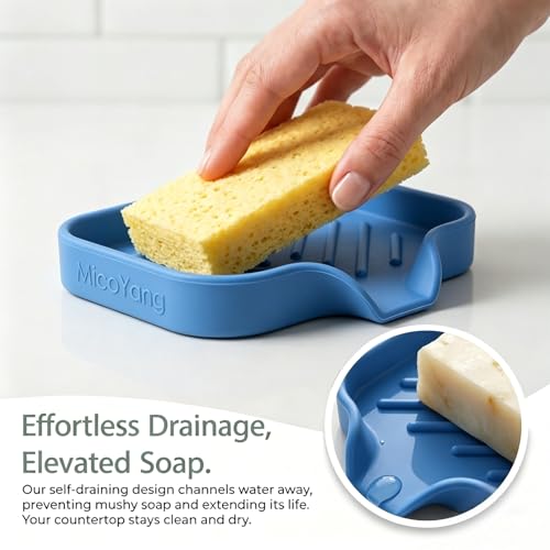 Silicone Soap Dish with Drain Spout