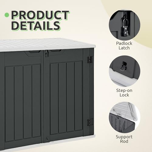 Horizontal Shed with Padlock Latch