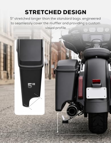 Motorcycle 5" Stretched Saddlebags Fit For Harley Touring 2014 (2 Count)