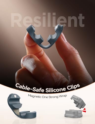 8 Pack Silicone Cord Organizer Magnetic Cable Clips (8 Count)