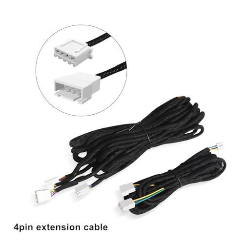 2PCS Dreamcolor Acrylic Interior Car LED Strip Light Extension Wire