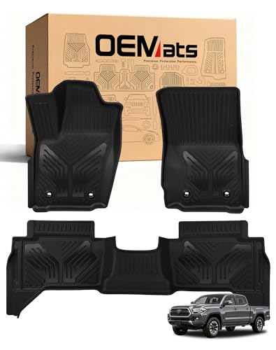 Premium Color TPE Floor Mats for Toyota Tacoma 2024 2025 2026 Double Cab Auto Tran
