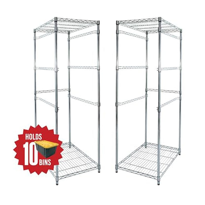 5 Tier Steel Tote Rack for 27 Gallon Bins (2 Count)