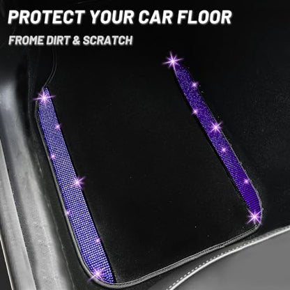 Purple Violet Bling Car Floor Mats Full Set