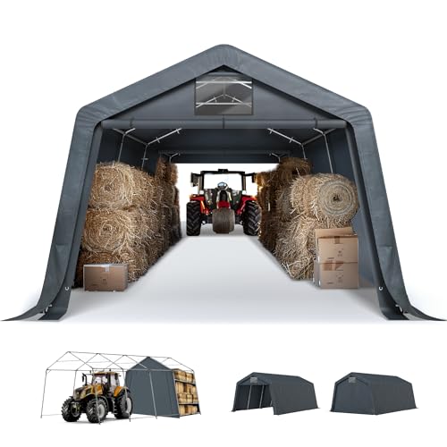 Storage Shed 13x22 ft Portable Garage Heavy Duty Carport