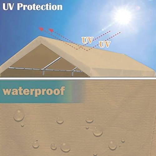 10'x20' Carport Replacement Canopy Cover Beige