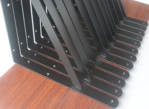 30 Pack L18 x H 12" Black Heavy Duty Shelf Brackets with Screws Metal Shelf Brackets Shelf Support Angle Brackets for Shelves L Brackets Heavy Duty Floating Shelf (30 Count)