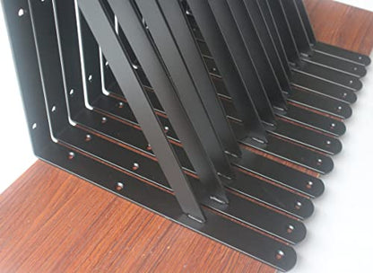 30 Pack L18 x H 12" Black Heavy Duty Shelf Brackets with Screws Metal Shelf Brackets Shelf Support Angle Brackets for Shelves L Brackets Heavy Duty Floating Shelf (30 Count)