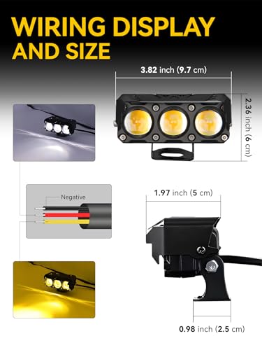 Motorcycle Driving Lights Yellow White Dual Color 8