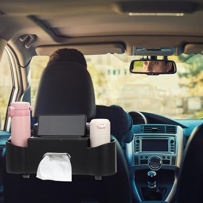 2 Pack Multifunctional Car Seat Back Storage Box Car Seat Back Organizer with Tissue Box (2 Count)