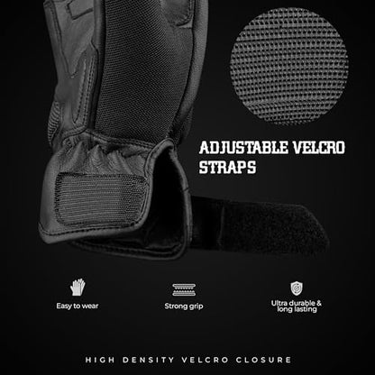 Leather Motorcycle Motorbike Knuckle Protection Powersports Gloves