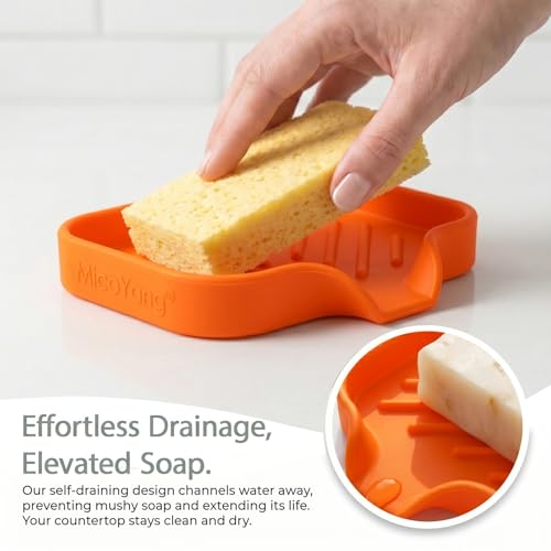 Silicone Soap Dish with Drain Spout