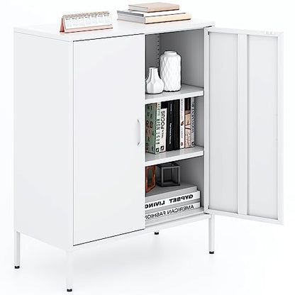 Metal Storage Cabinet with Doors and Shelves