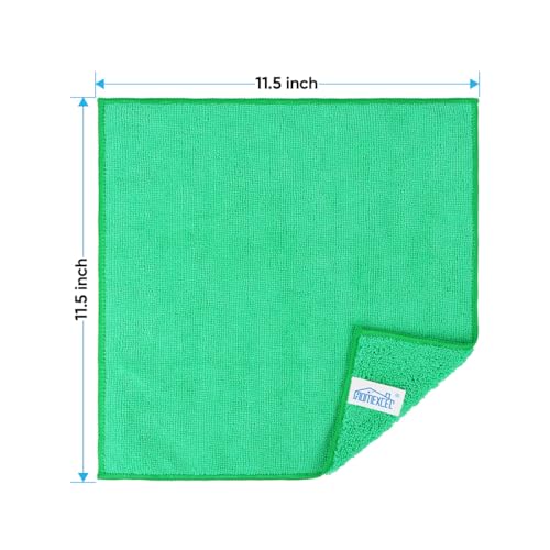 Green Microfiber Cleaning Cloth (12 Count)