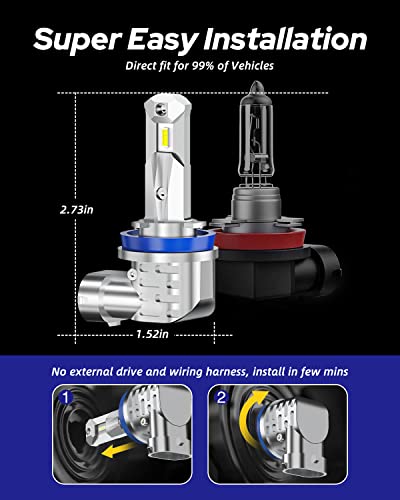 H8 H9 H11 Light Bulbs (2 Count)