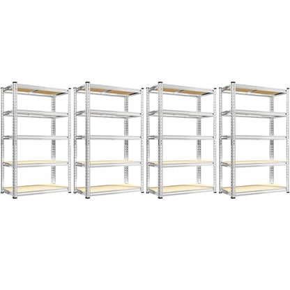 Storage Shelves 2020LBS Garage Shelving Heavy Duty Metal Shelving Adjustable 5 Tier Pantry Shelves for Garage Pantry Closet Kitchen Basement 28" W x 12" D x 59.8" H (4 Count)
