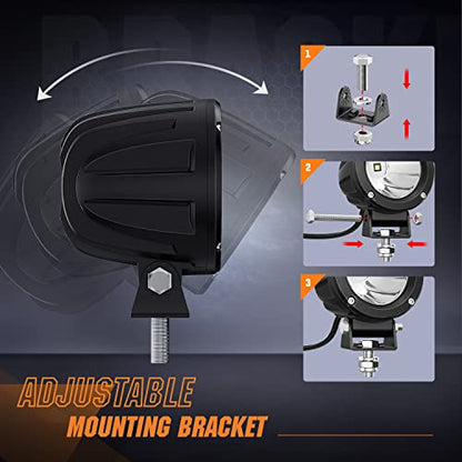 2 PCS 3 Inch Spot Round Amber Motorcycle LED Pods