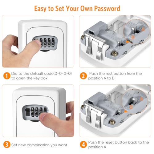 Key Lock Box Wall Mounted (2 Count)