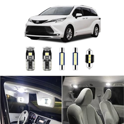 16 Pcs Super Bright 6000K White LED Interior Light