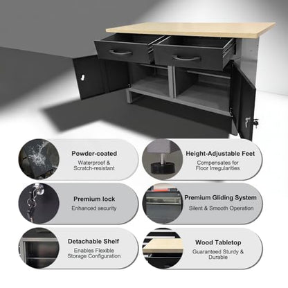 Steel Cabinet Tool Organizer Workbench Set System